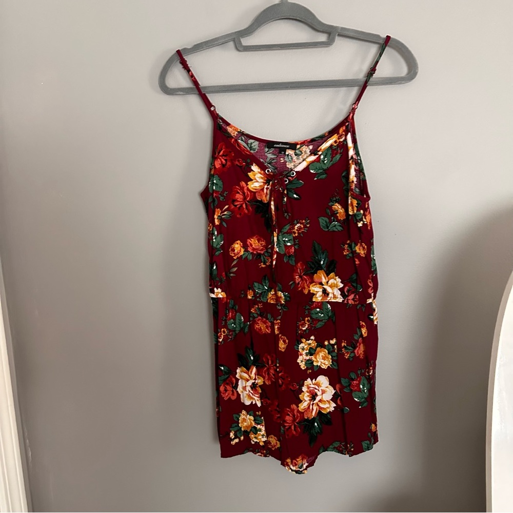 Maroon Floral Romper